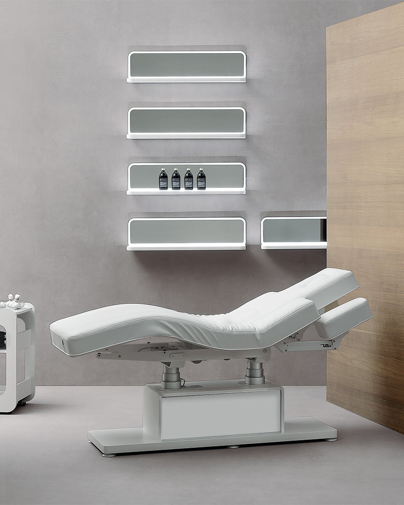 The Clair - White massage table - with motor - with adjustable armrests